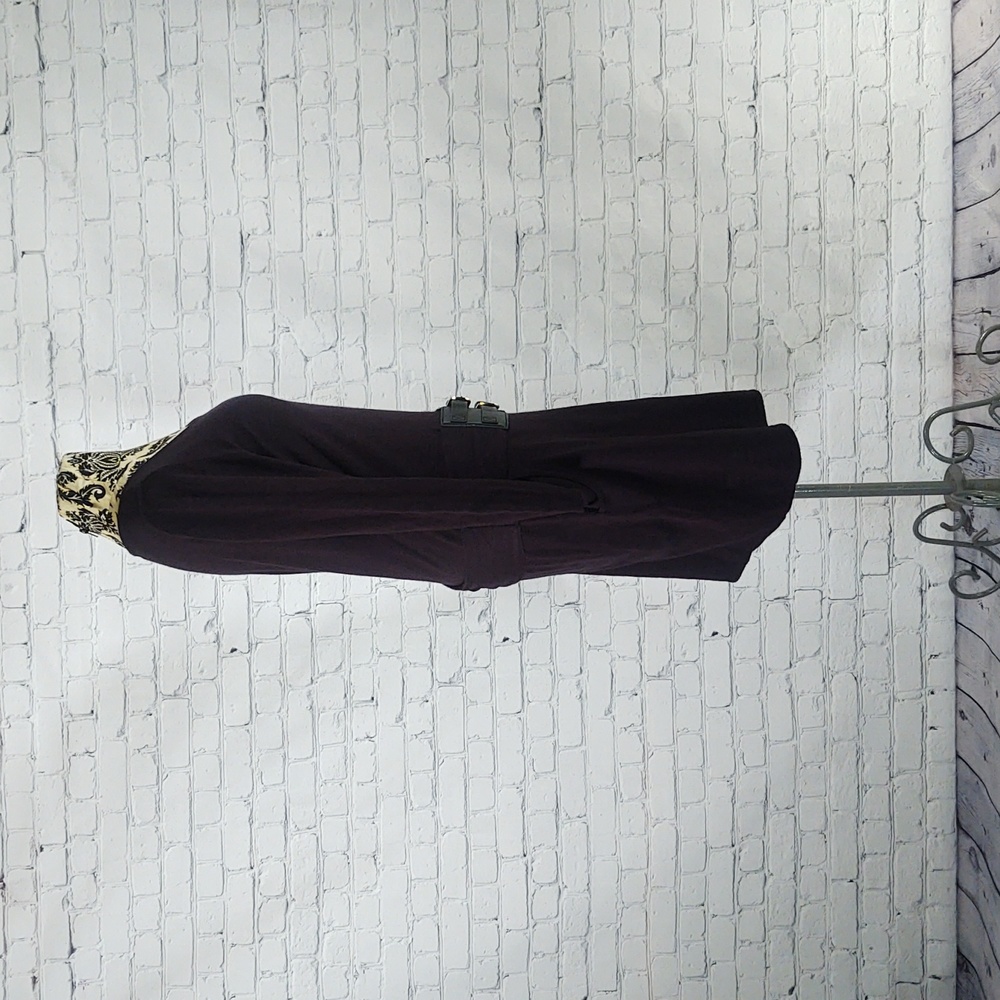 New York & Company Size Medium Black Belted Sweater Dress - Picture 4 of 11